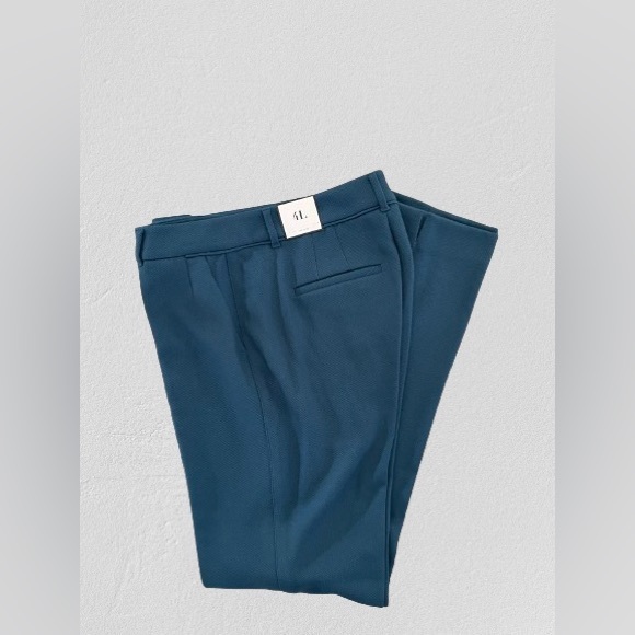 White House Black Market Stretch Woven Slim Pant Peacock Blue 4L - Picture 2 of 2